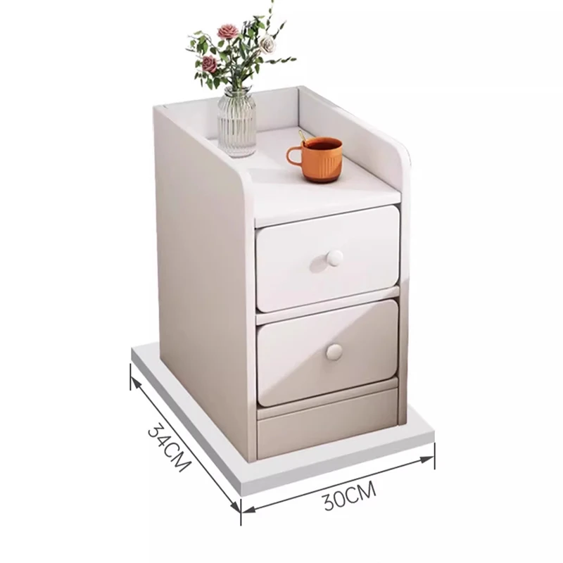 Comodino bianco economico Piccolo arredamento basso Camera da letto Comodino mobile Armadi Cassetti Mobili di stoccaggio di lusso Mobili da salone