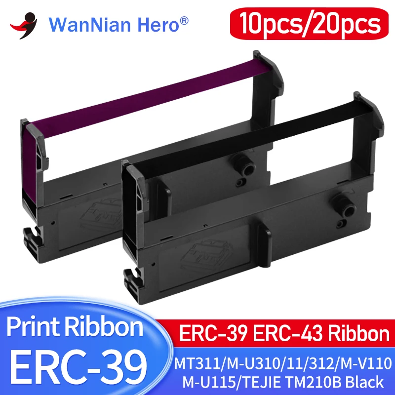 10~20Pack ERC39 ERC43 ERC-43 ERC-39 Printer Ribbon for GP7635II 7635III GP7645 XP-7645 XP-76IIH TM210 TM220 D-5000 AB-300K 320K