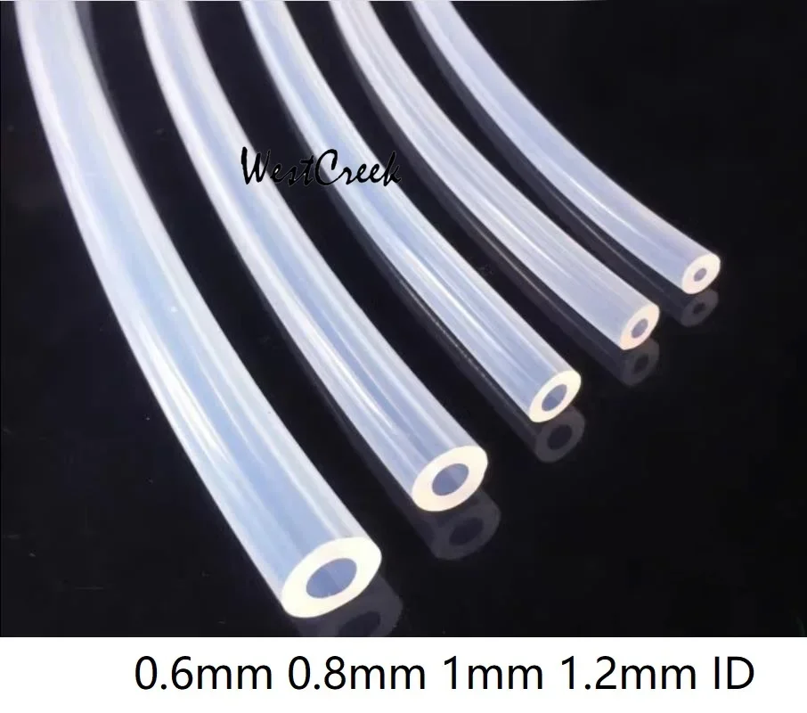 WESTCREEK 0.8mm 1mm 1.2mm ID L10m transparent silicone Tubing silicon capillary tube flexible clear silica gel hose Rubber Pipe