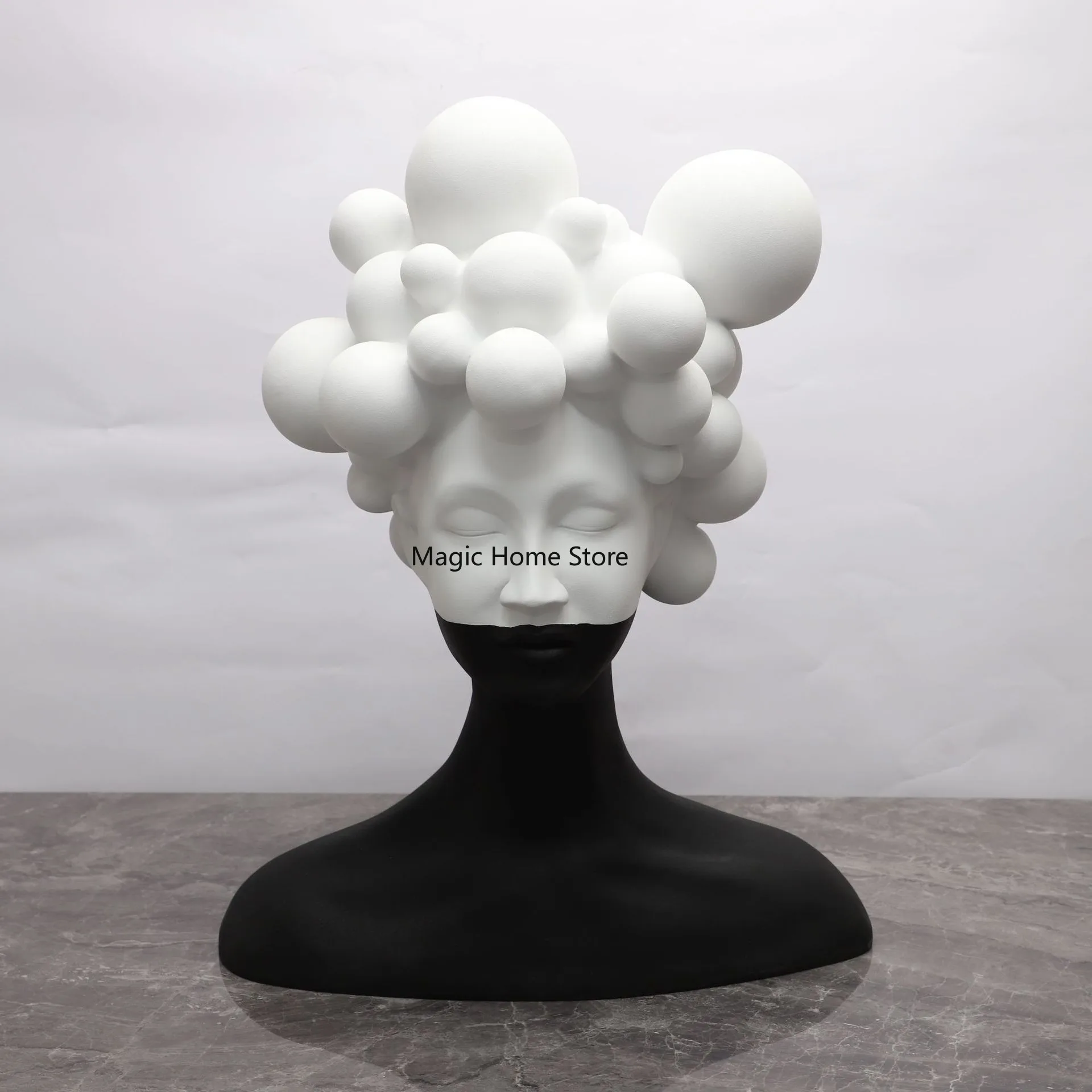 

Resin Handicraft Ornaments Abstract Figure Sculpture Human Head Statue Home Decor Crafts for Office Living Room Decoration