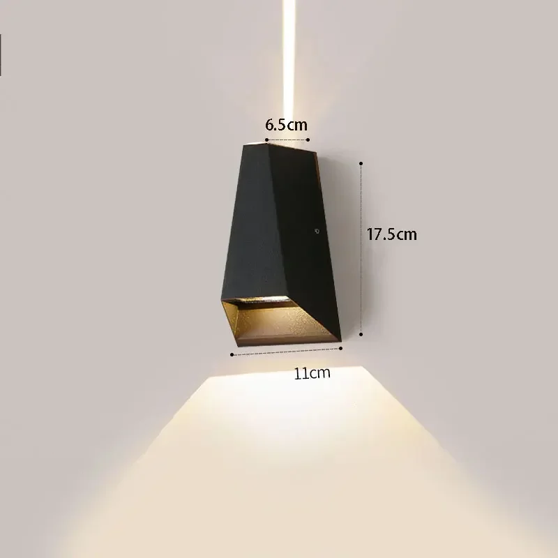 ตกแต่ง Line Beam LED โคมไฟ AC110V-240V 6W 12W Wall Light อลูมิเนียมในร่มกลางแจ้ง IP65 แสงสีแดงสีฟ้าสีเขียวโคมไฟ