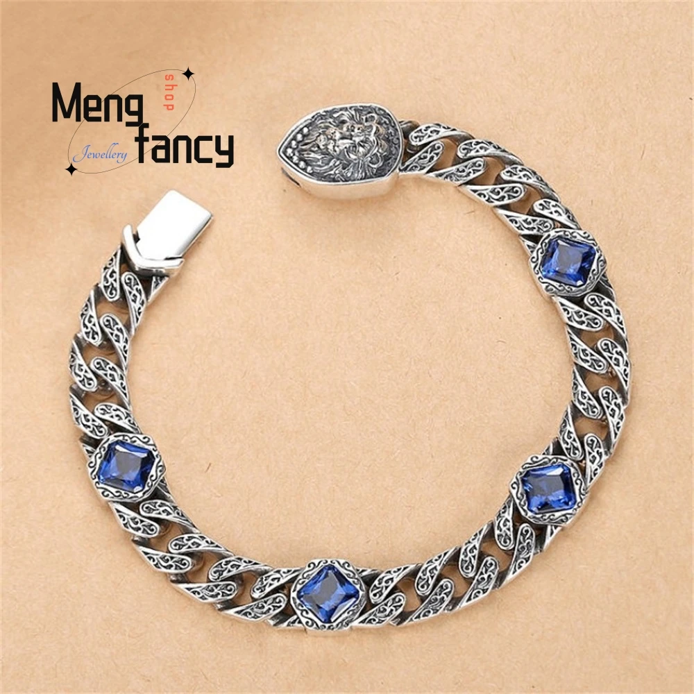 

A New Tangcao Pattern Lion King Cuban Bracelet For Men, A High-End Romantic Couple Woven Gift Fashion Jewelry Exquisite Elegant