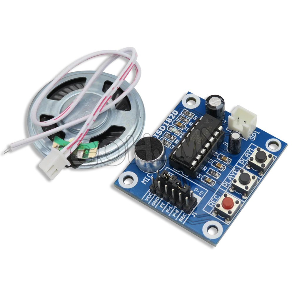 1PCS ISD1820 recording module the voice board telediphone module board voice module with Microphones + Loudspeaker