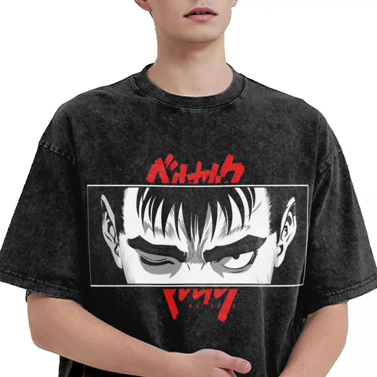 Camiseta lavada de gran tamaño con logotipo de moda de Anime, camisetas de algodón estampadas, camiseta de moda para hombre, camisetas informales clásicas Y2K de playa