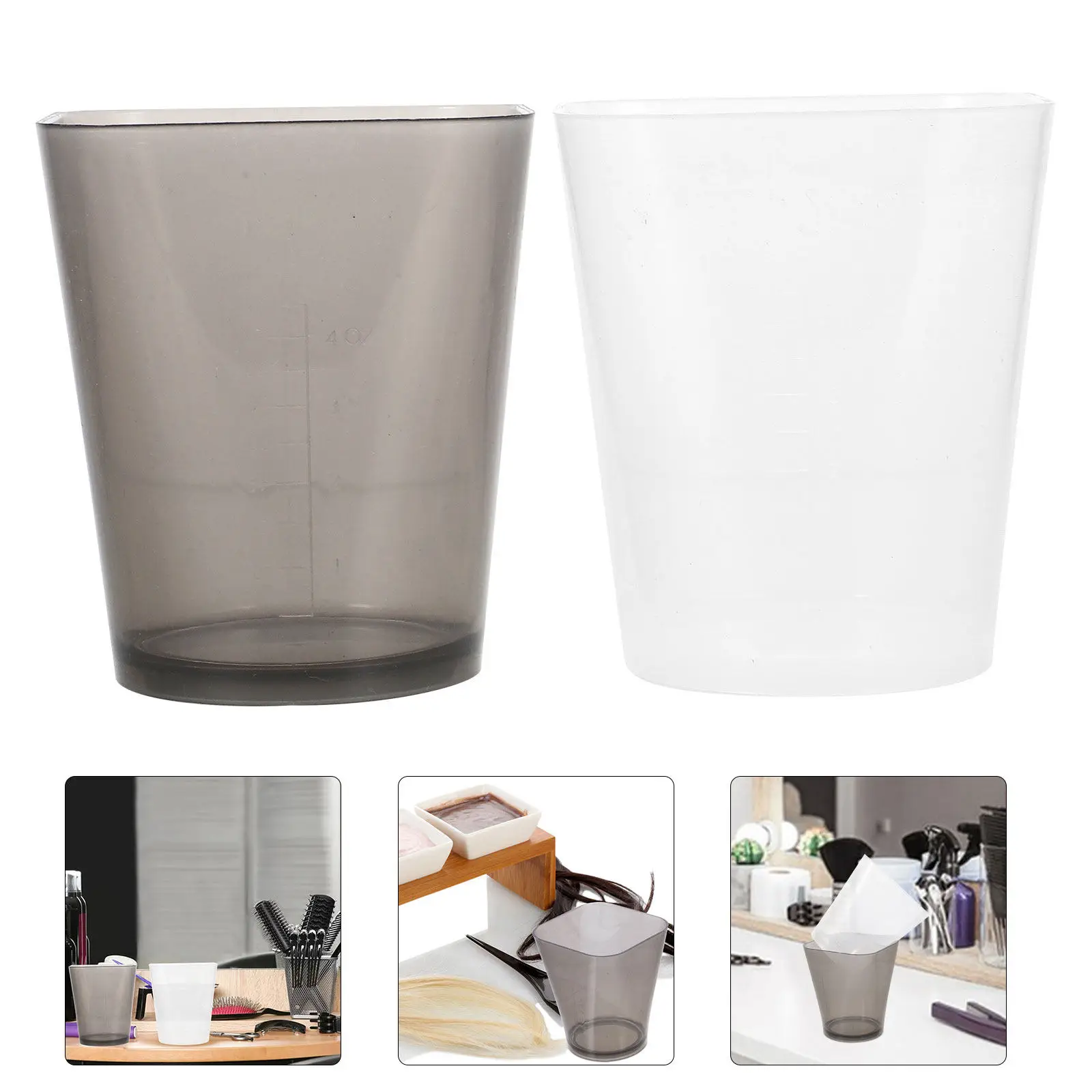 2Pcs Thicken Plastic Measuring Cup Clear Translucent Measure Cup with Easy Read Markings for Home Kitchen Baking DIY Craft