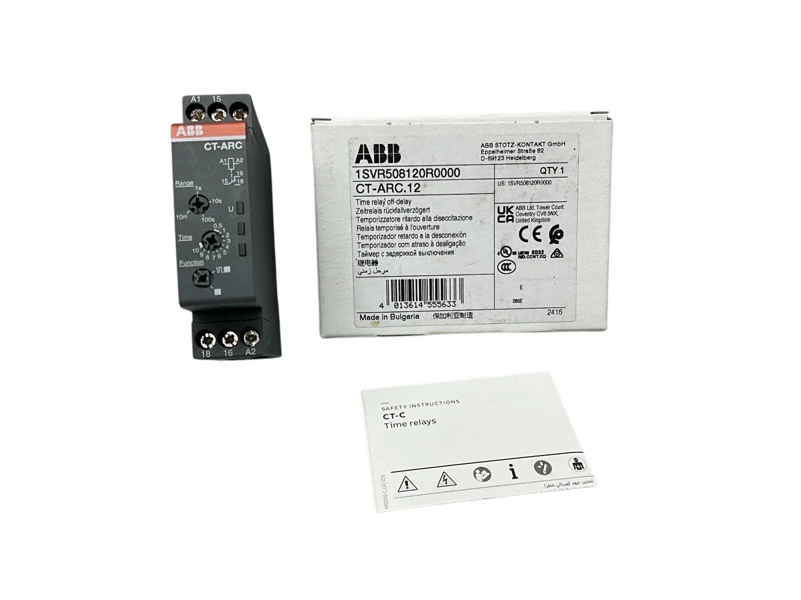 

CT-ARC.12 10241777 1SVR508120R0000 Таймерное реле, двухфункциональное, 1 переключающий контакт, 24-48В DC/24-240В AC, без дополнительного питания