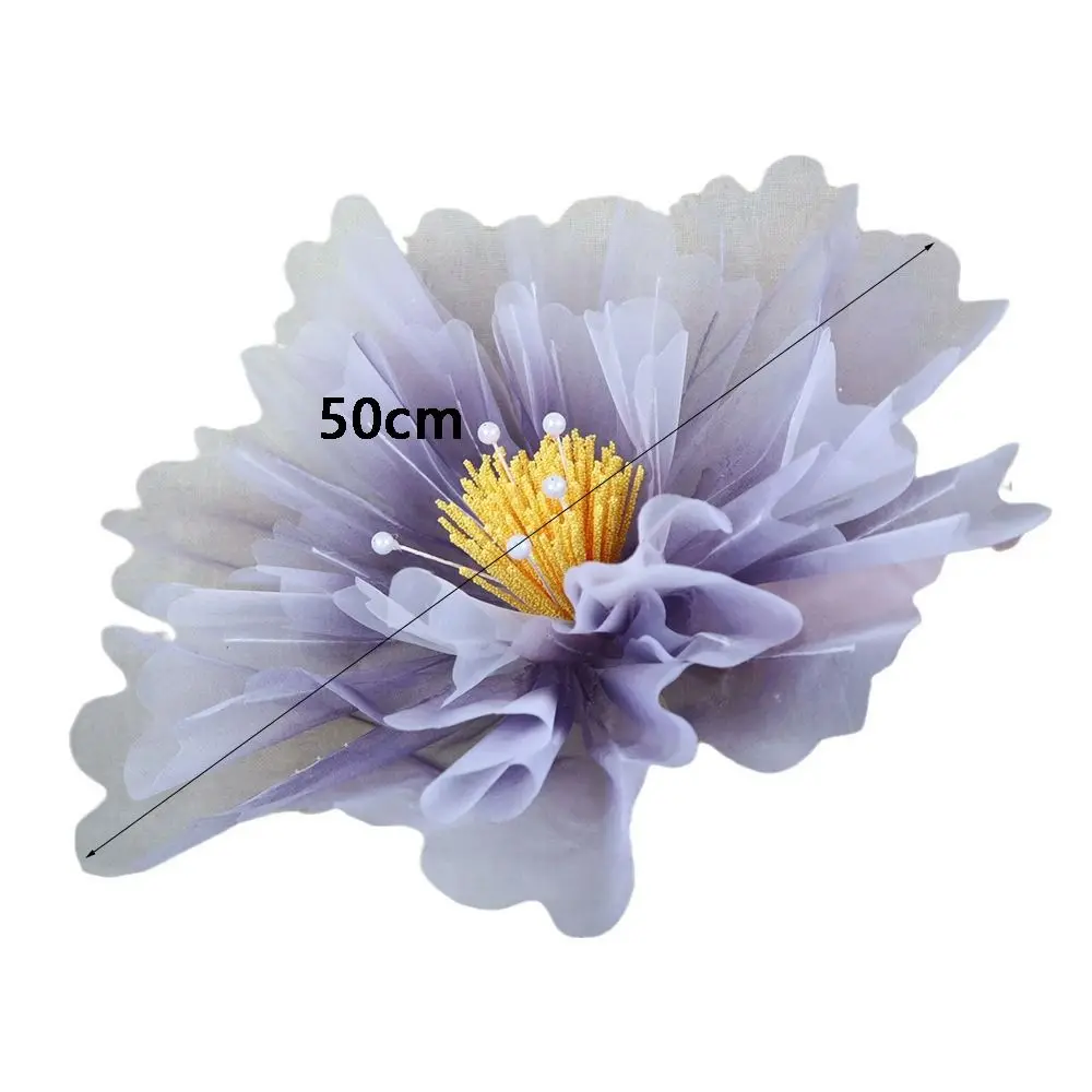 New 50cm Artificial Realistic Peony Outdoor Silk Large Flower Head Layered Fluffy Petals Home Party Decoration Fake Flowers