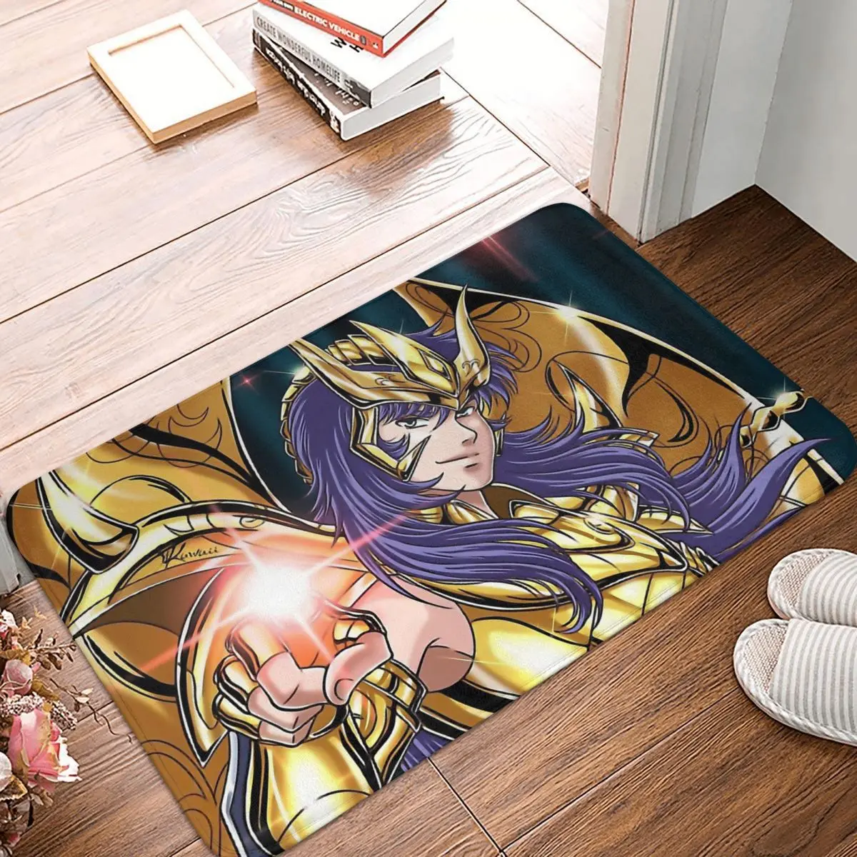 Saint Seiya Knights of the Zodiac Cosmo Athena Anime  Doormat Bath Mat Scorpio Milo Balcony Carpet Entrance Door Rug Home Decor