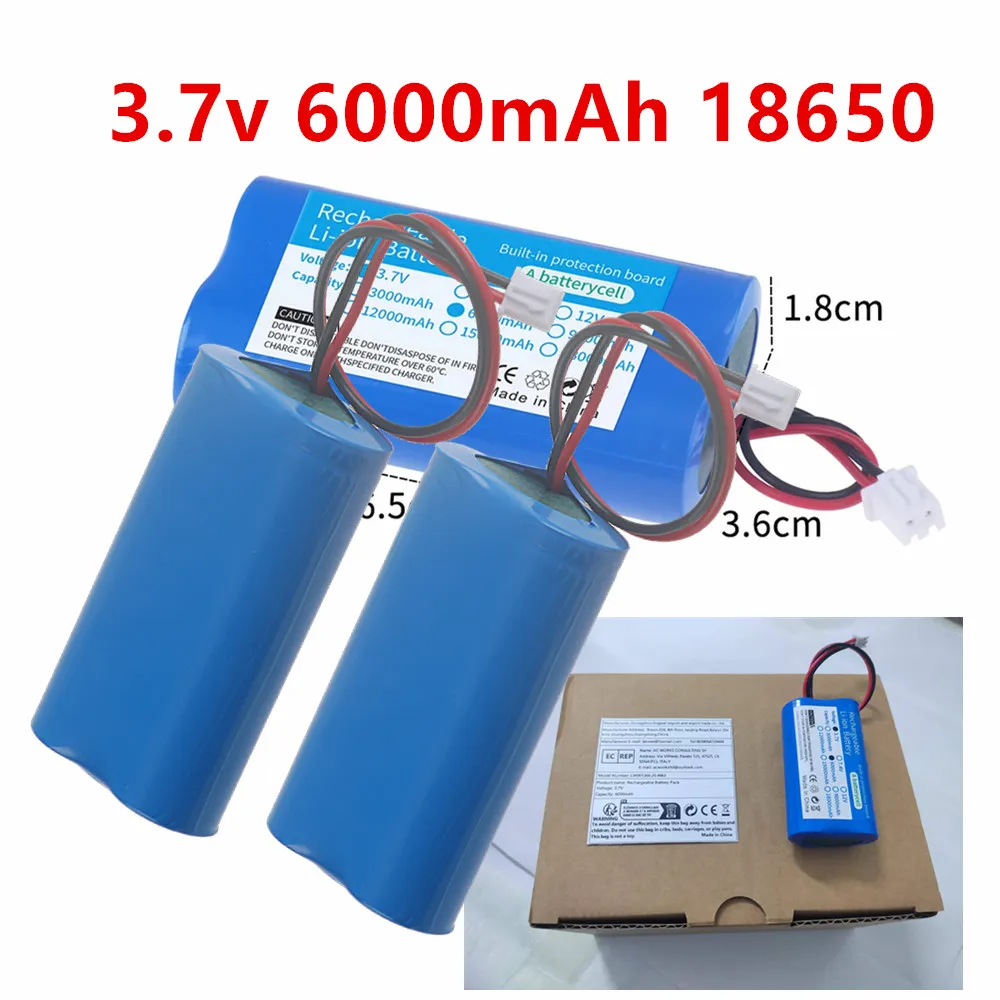 Image of 6000mAh 3,7V 18650 Wiederaufladbare Batterie für Überwachungsgeräte, Bluetooth-Lautsprecher, Angel-LED-Licht, Außenbeleuchtung, Spielzeugauto