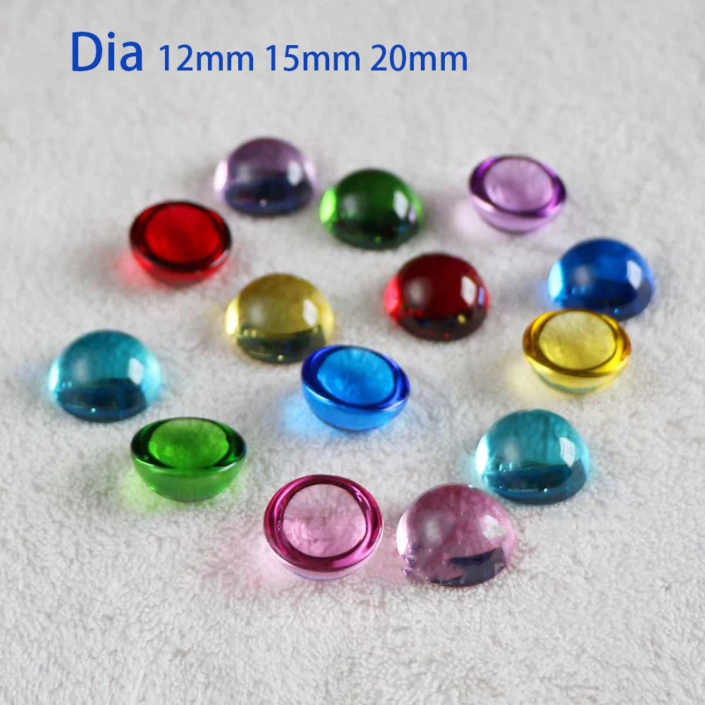 Crystal Glass Half Round 3D Color Printing Ring Face Crystal Ball Transparent Decorative Fish Tank Ball DIY Game Artwork