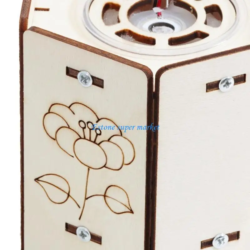 090B Maker Project Humidifier Set with Wooden Assembly Panels, Mini Circuit Parts, Six-Sided Structure and Science Craft Build