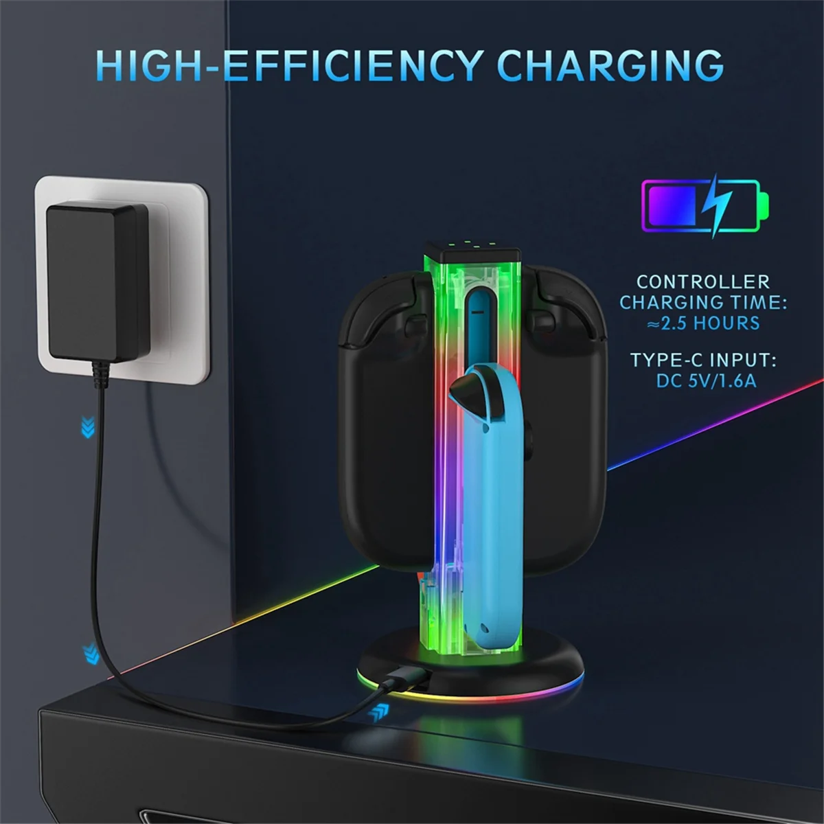 

Новая универсальная зарядная док-станция 3C 4 в 1 -NS2318 для Switch/Switch 2 с 5 ослепительными светодиодами и функцией касания отпечатков пальцев