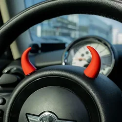 2pcs Car Mini Steering Wheel Decorations Devil's Corner Creative Decoration Dashboard Vehicle Air Vent Ornament