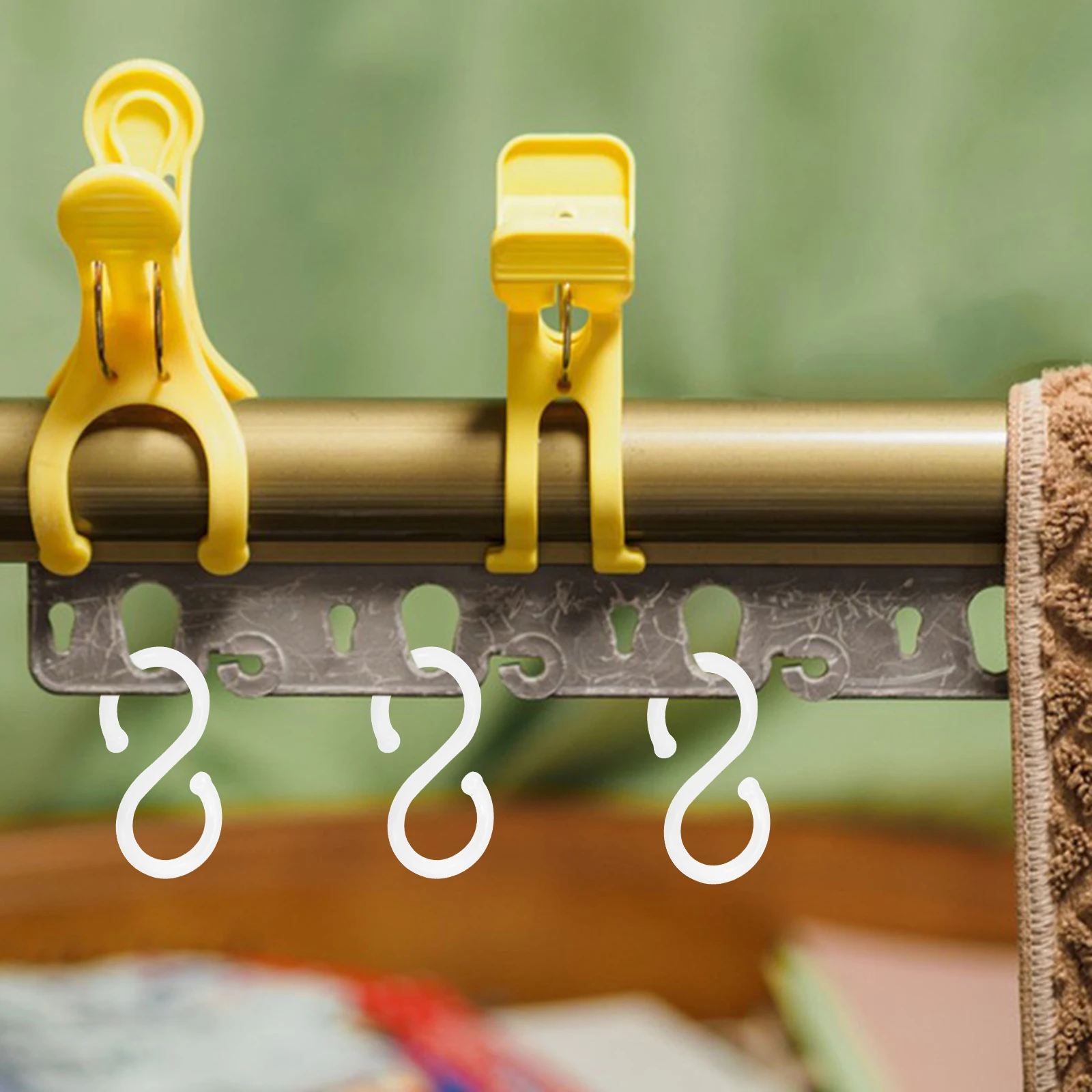 

100 pcs S Hook Heavy Duty Kitchen Hooks Multi Functional No Adhesive Hanger For Clothes Towel Scarf Umbrella Over Door Storage