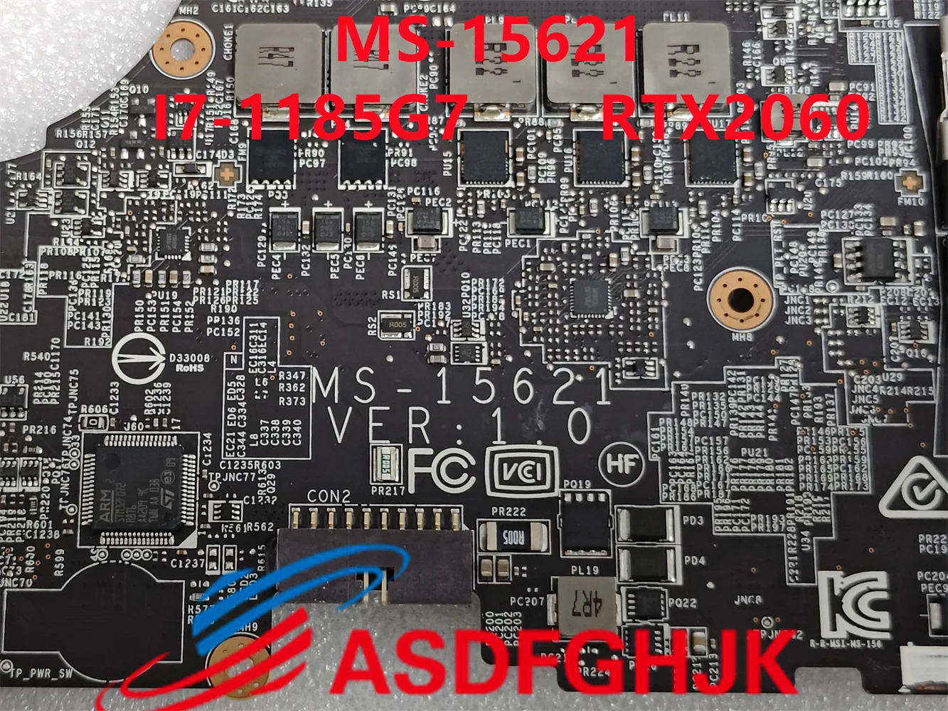 Imagem -03 - Placa-mãe Portátil para Msi Stealth 15m A11 Sek040cn Ms-15621 I7-1185g7 Srk1f Cpu Rtx2060 Teste de Gpu Original Ms15621