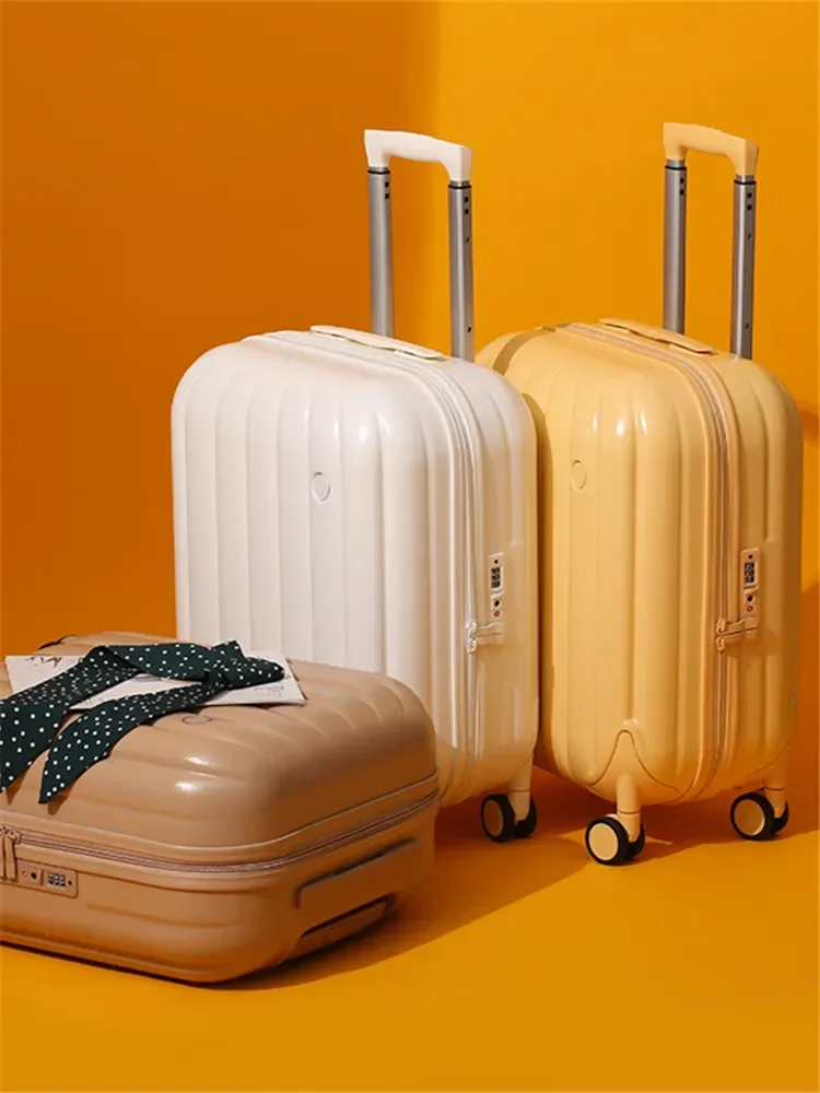 Zipper small suitcase high value new Pinghu universal wheel dopamine 20 inch boarding case leather case trolley case