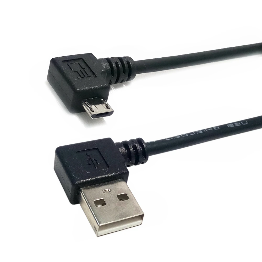 

90 ° USB to Micro B data charging cable suitable for Samsung HTC LG Android phones 0.2 Mt Double Bend Links Angle