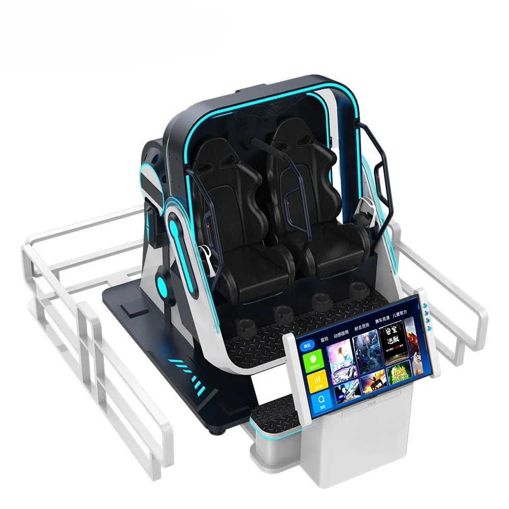 Vr 360 720 2Seat Chair 9d Virtual Reality Roller Coaster Happy Game Machine Degrees Flight Rotation Simulator Machine For Adults