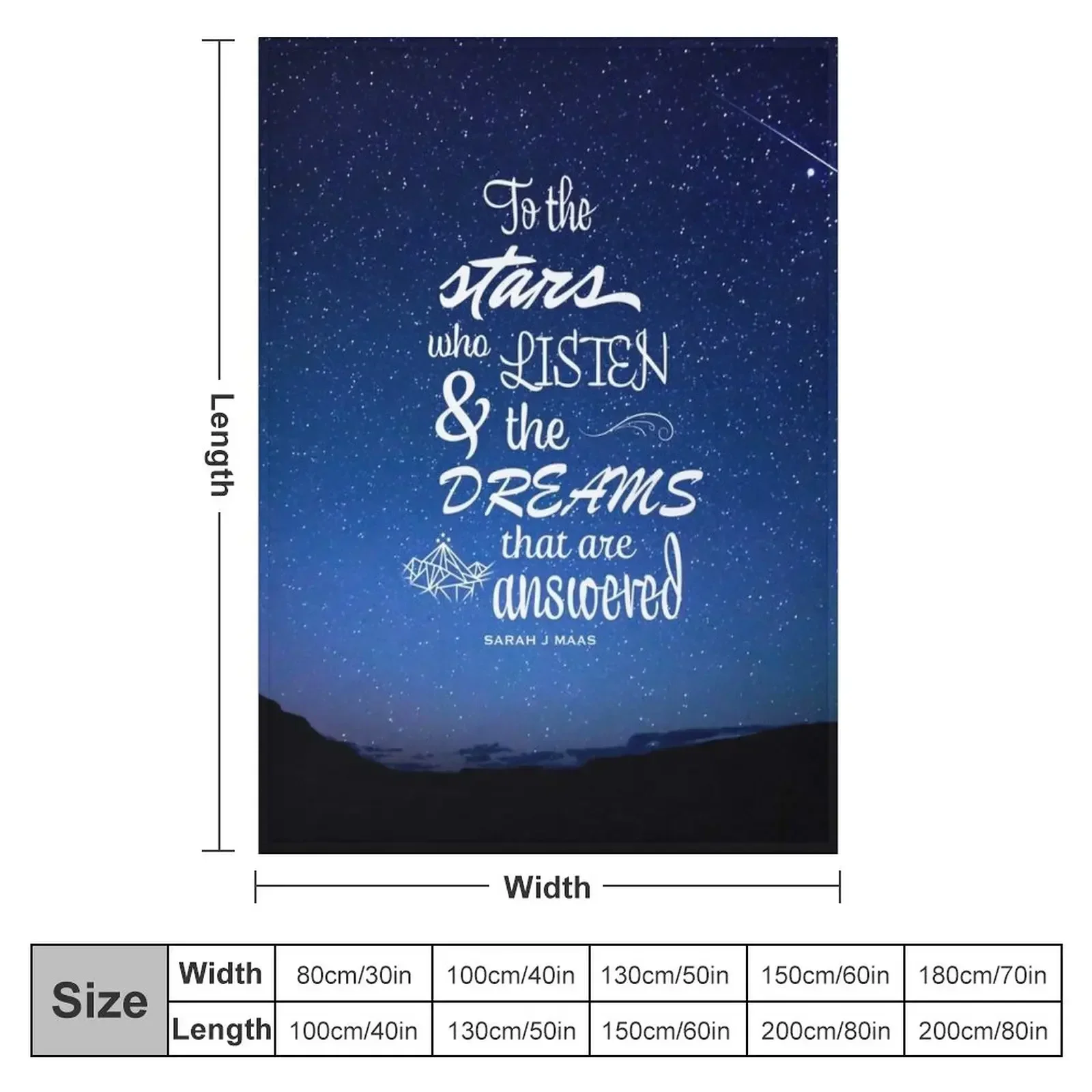 To the stars who listen - Sarah J Maas ACOTAR Throw Blanket Softest Beach Sofas Blankets