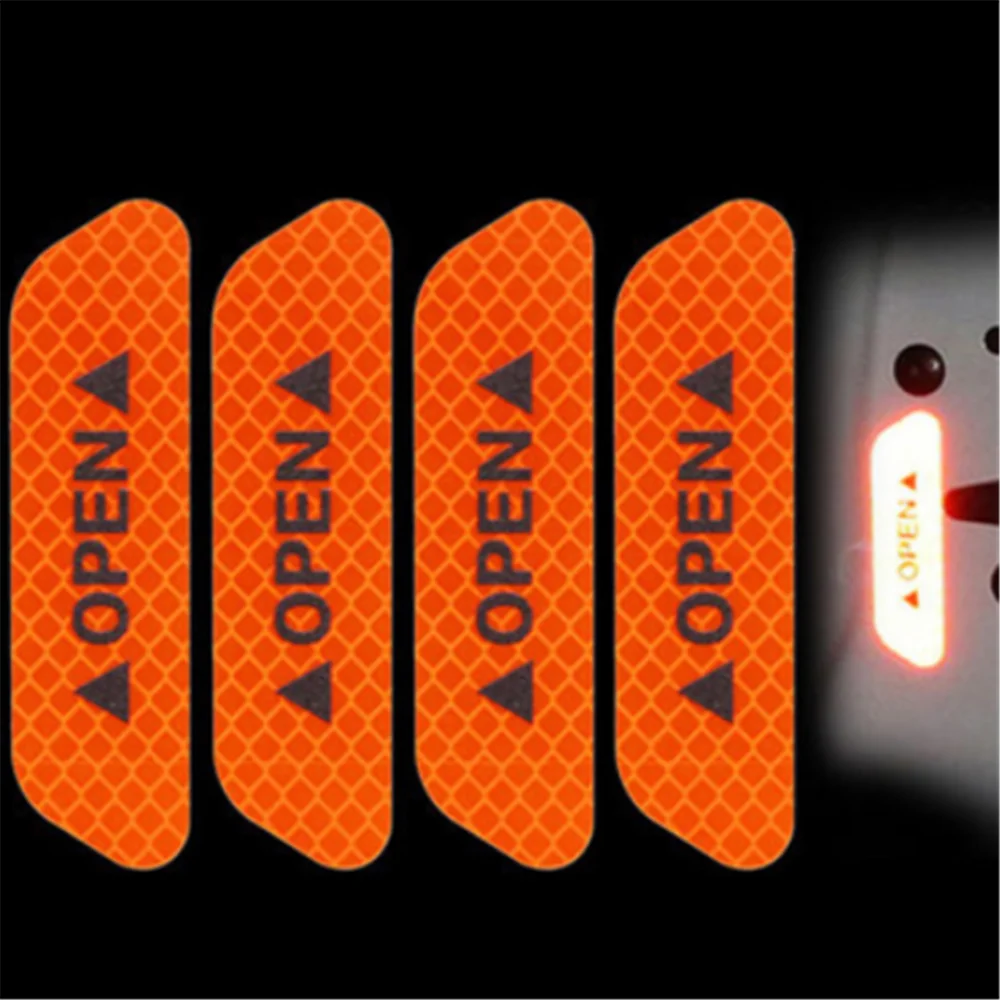 4 قطعة/المجموعة باب السيارة ملصق شريط عاكس لأوبل أسترا j فولفو xc60 bmw e92 فورد فوكس mk3 بيجو 406 فيكترا