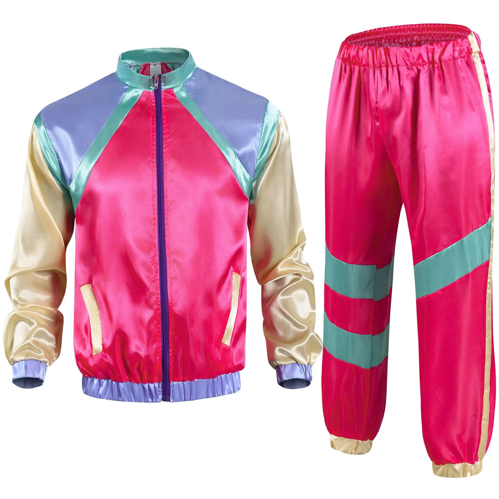 Anime Men\'s 80S Tracksuit Vintage Style Hip Hop Windbreaker 1980 Disco Tracksuit 90S Shell Suit Women Adult Sportwear Outfits