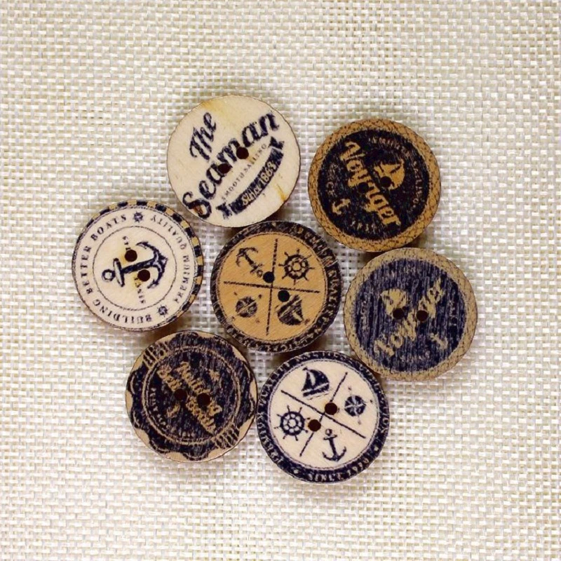 25mm Wooden Buttons Scrapbook Decorate  embellishments for clothing  large buttons  sewing supplies  diy  vintage buttons