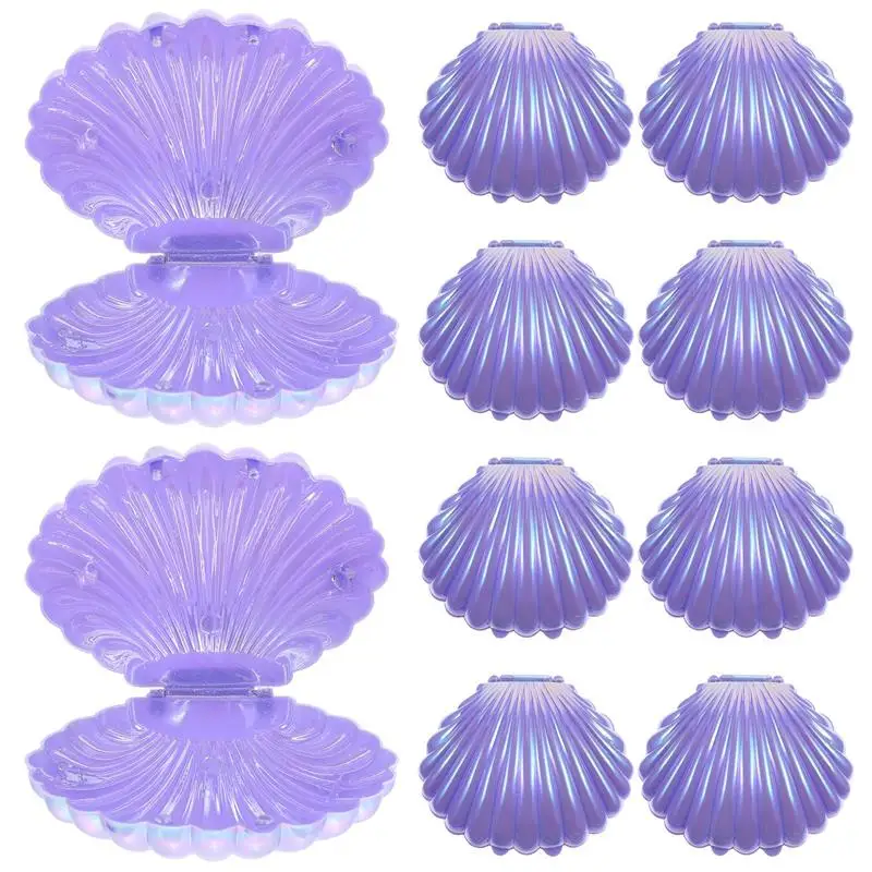 

10pcs Shell Decorations Shell Gift Boxes Shell Sea Snackle Box Container Favor Packing Box Treats Box Wedding Biscuit Box