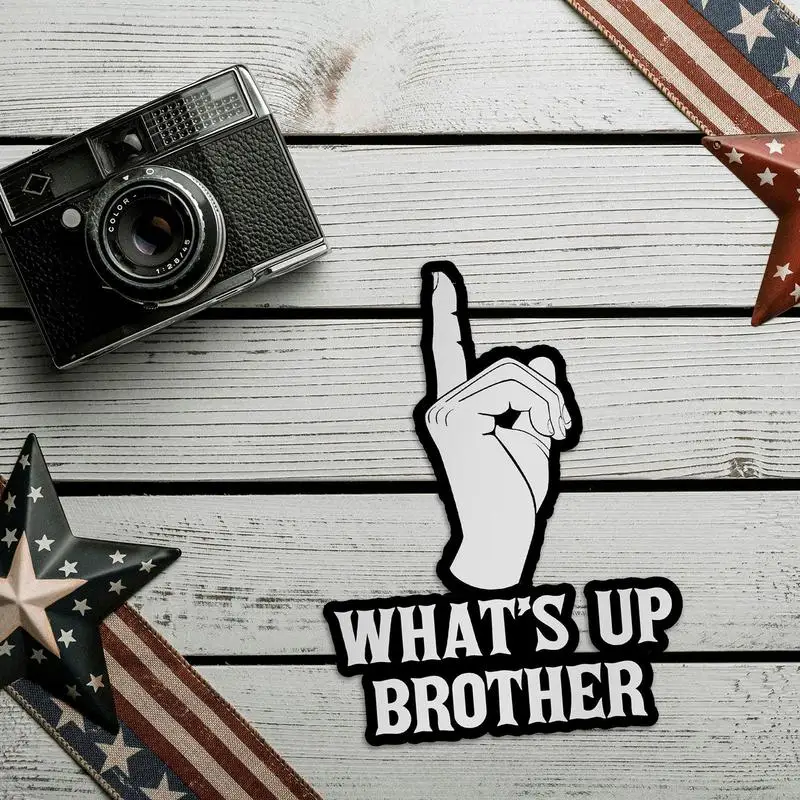 What's Up Brother Sticker 5pcs Car Sketch Decal Funny Waterproof Stickers Unique Funny Sketch Sticker Decal For Laptop Phones