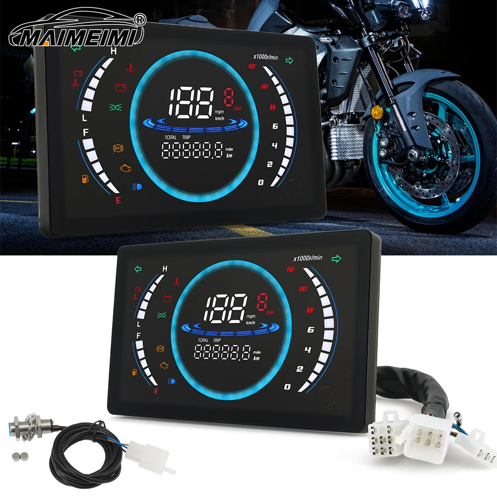 

Universal Digital Motorcycle Speedometer For Honda EX5 12V Oil Gauge Tachometer Adjust LED RPM 199km/h Speed Instrument Cluster