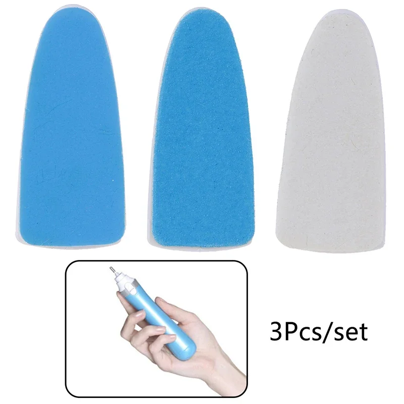 3Pcs Replacement Heads 3Bits Electric Nail File Machine Nail Pedicure Buffer Tool Kit