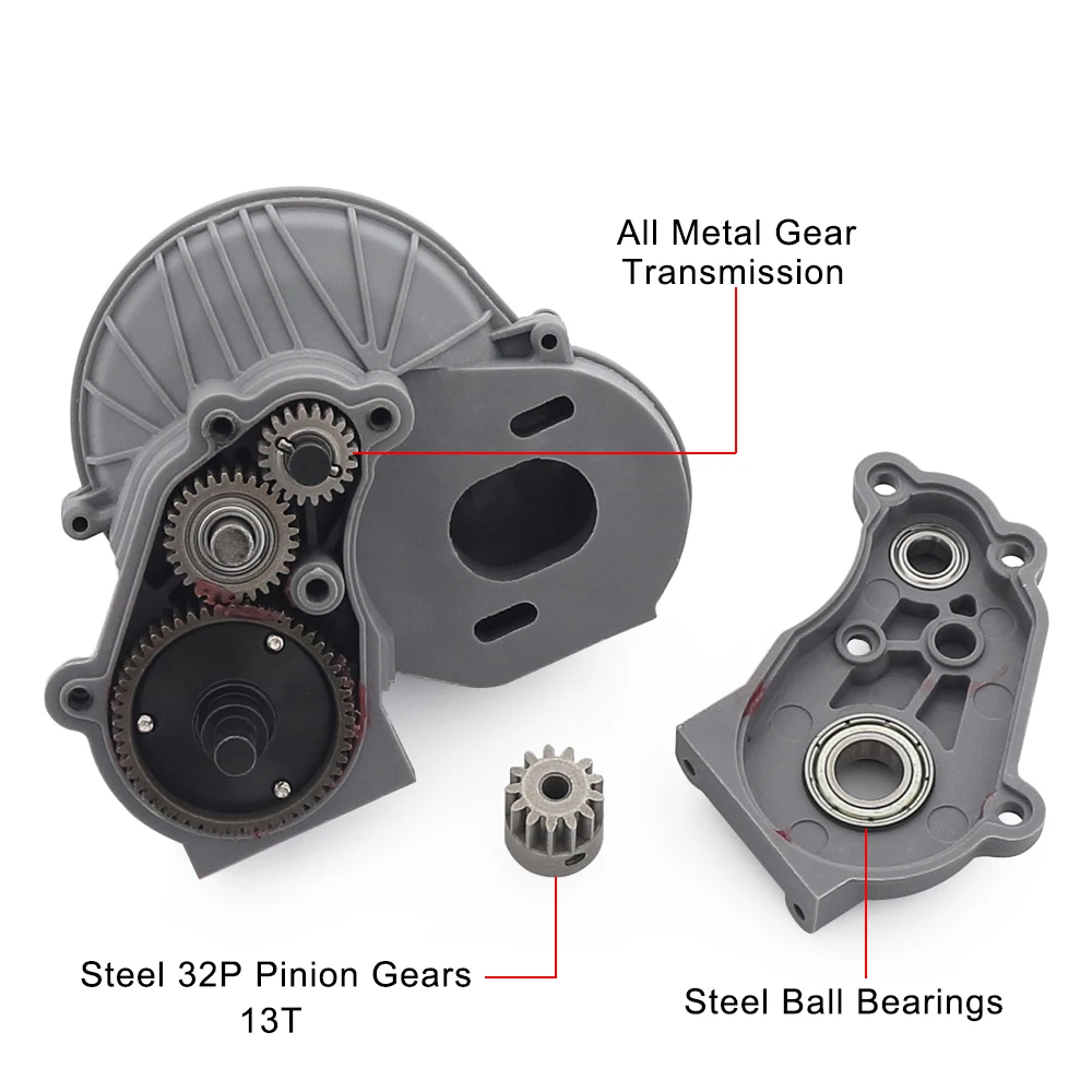 Complete 32P Gearbox Transmission Gears Set with Slipper Pad Pinion for 1/10 RC Crawler Car Axial SCX10 II 90046 90047 Upgrade