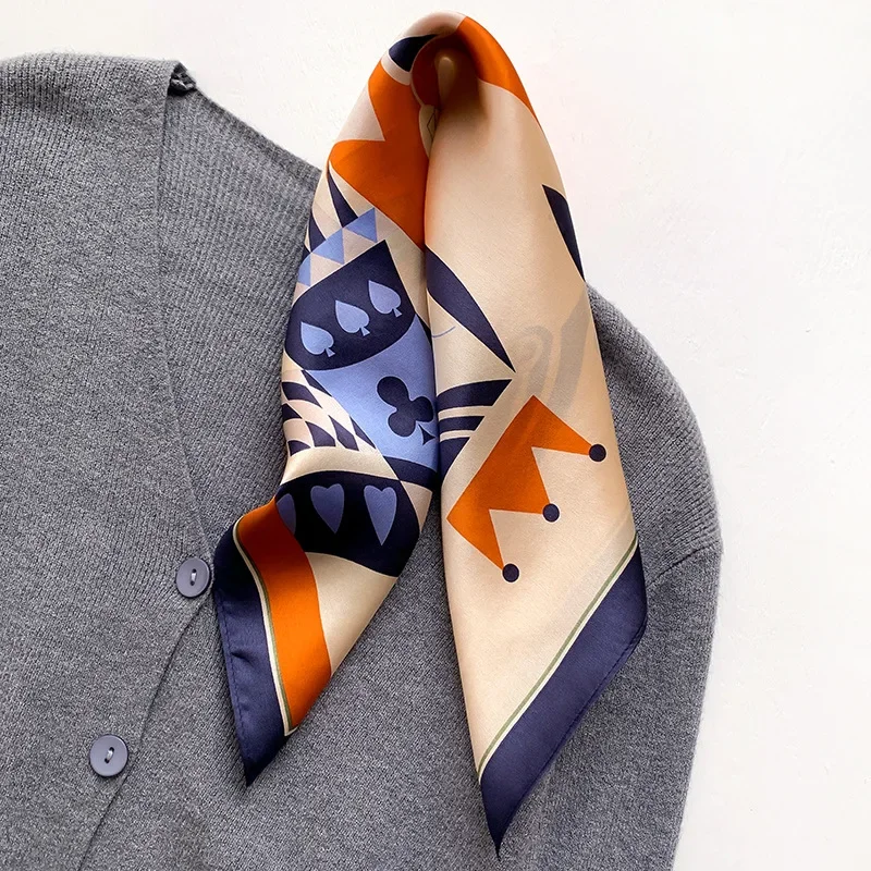 100% Silk Scarf Women Square Scarves Wrap Kerchief Mulberry Spring Luxury Headband Hijab Shawls Bandana High Quality
