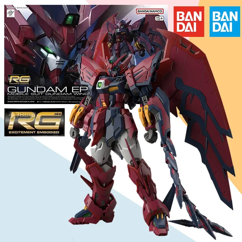 Bandai Original BOX RG 1/144 Mobile Suit GUNDAM EPYON WING OZ-13MS Aninm Action Assembly Figure Model Toy Gifts for Kids