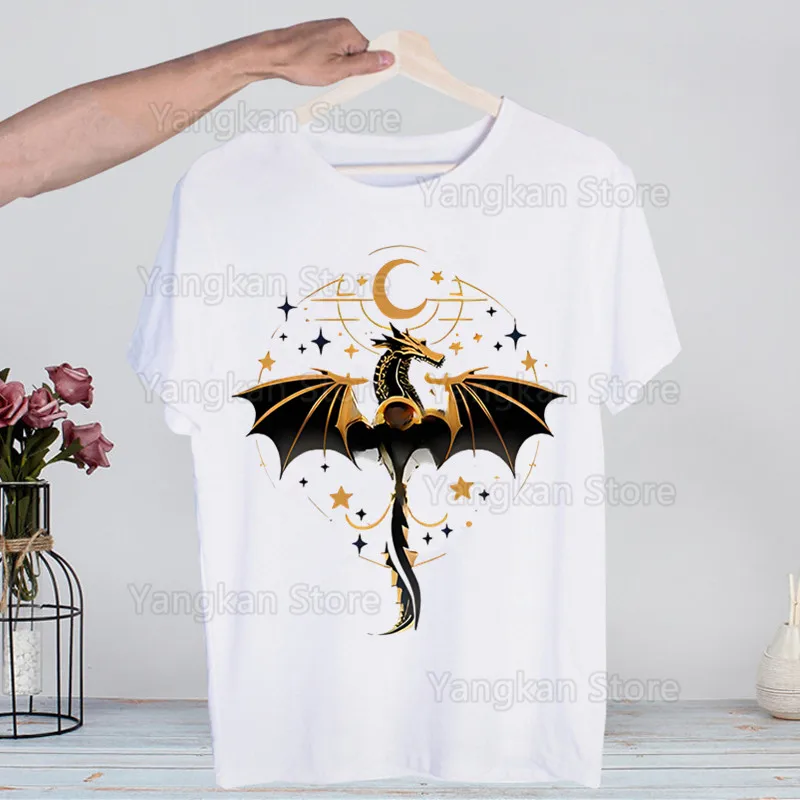 

Fourth Wing Basgiath War Dragon T Shirt Fashion Print Tshirt Summer Mens Novelty Short Sleeve T-shirt Men