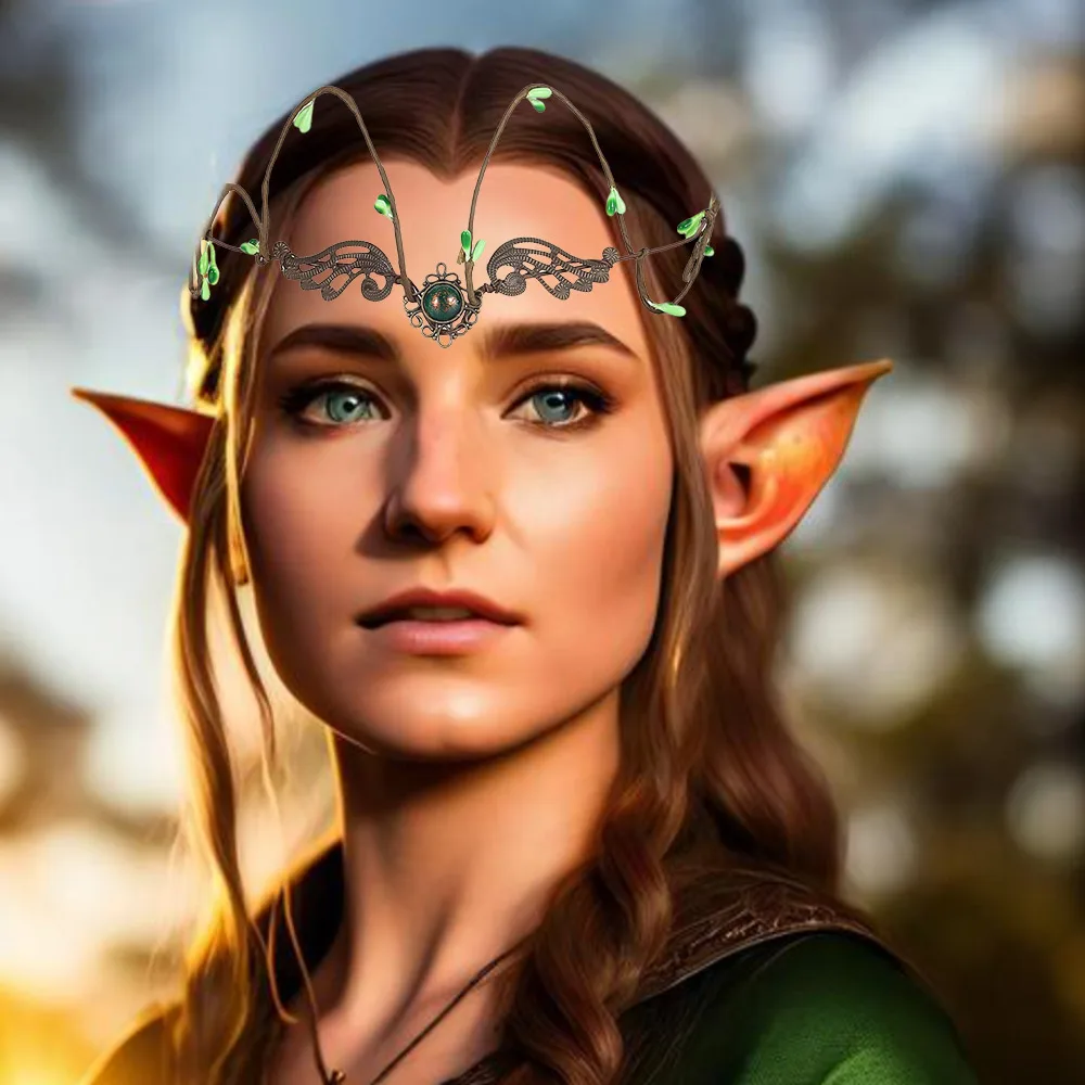 إكسسوارات الشعر تصميم الكرمة Elven Crown إكسسوار الزفاف موضوع الساحرة خوذة فستان إكسسوار نمط الزفاف الجنية Diadema