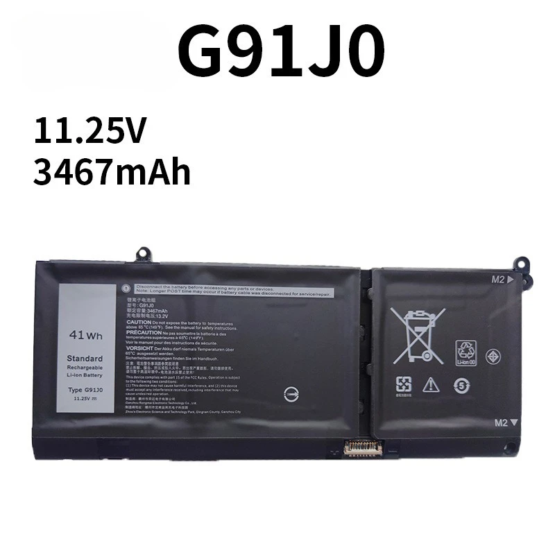New High-quality G91J0 11.25V 41Wh 3467mAh Laptop Battery for Dell Inspiron 5518 5418 5415 5515 7415 Laptop Battery