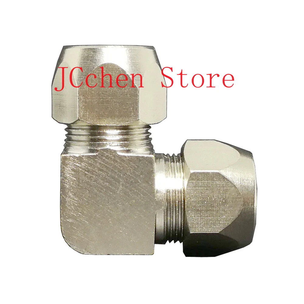4/6/8/10/12/14/16mm 외경 튜브용 90도 압축 유니온 피팅 니켈 도금 황동 물 가스 연료용