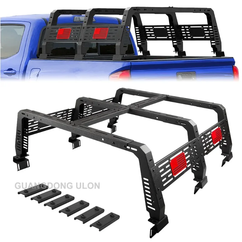 

2023 most Popular 4x4 Pickup Car Exterior Accessories Universal Mn steel Bed Rack Roll Bar For Most Pickup Trucks Bed Rack