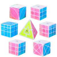 Qiyi Ice Amber Magic Cube Windmill Fisher Axis Maple Leaves Pyramid Lite Cube Professional Speed  Fidget Toys Cubo Magico Puzzle