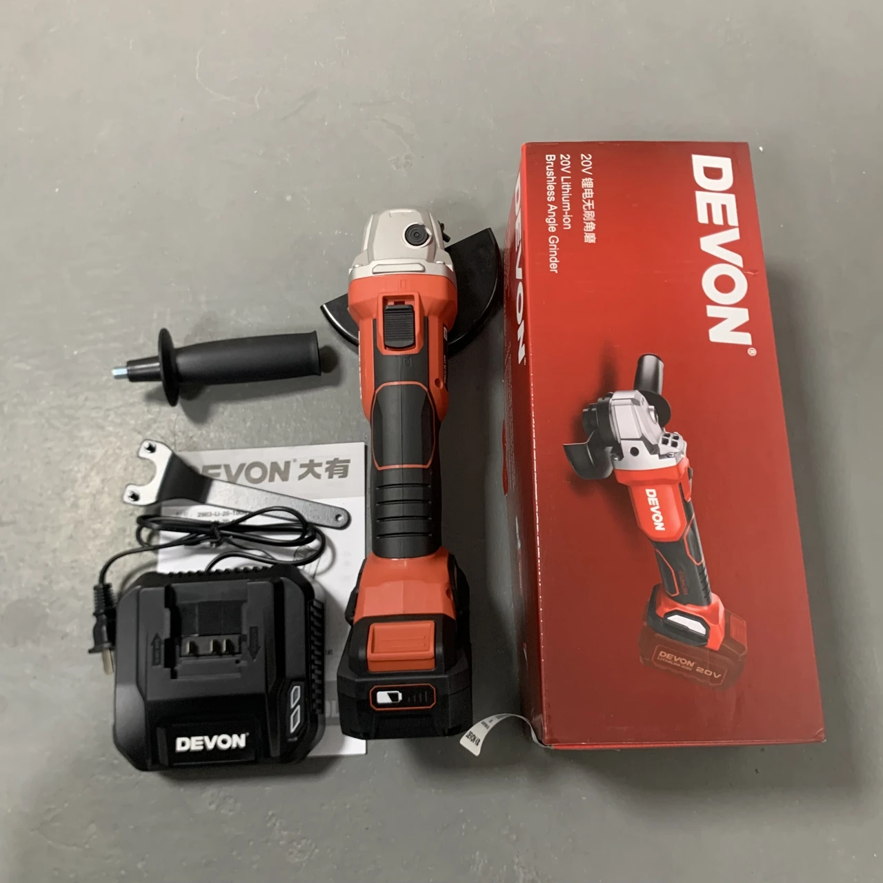 DEVON 2903 lithium angle grinder brushless high-power cutting machine handheld polishing and grinding machine lithium tool 125mm