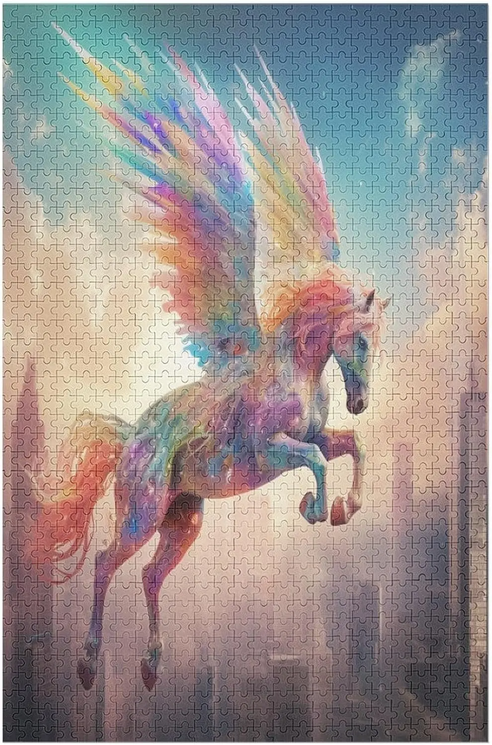 

Красочный деревянный пазл с единорогом, 1000/500/300 шт., головоломки, сложные семейные игры для игровой комнаты, спальни, гостиной