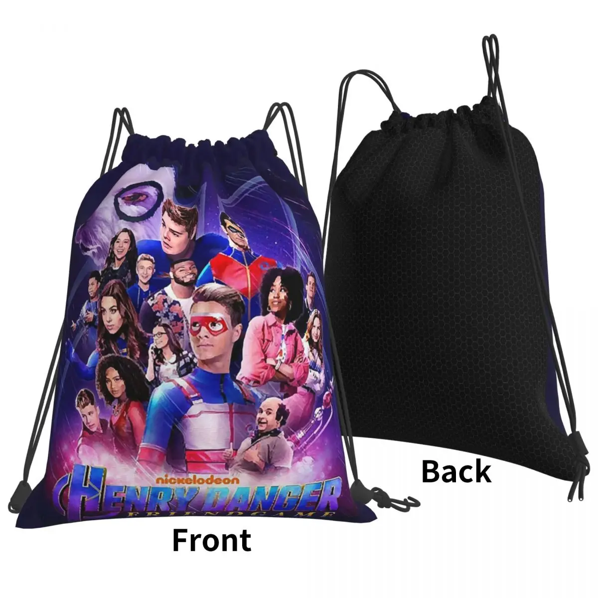 Captain Henry And Kid Danger Backpacks Multi-function Drawstring Bundle Pocket Storage Bag Book Bags for Man Woman School