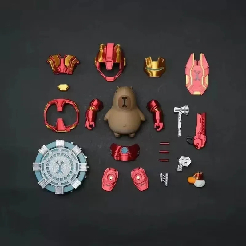 

Аниме-фигурки: Железная Капибара-Герой в магнитной механической броне, Человек-Паук, Капибара, мультяшные креативные игрушки, коллекционный сюрприз-подарок