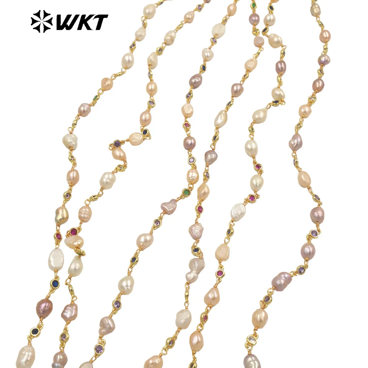 Imagem -02 - Cubic Zircon e Freshwater Pearl Classic Chains para Mulheres Acessórios de Casamento Boa Qualidade Quente Novo Wt-rbc218 2023