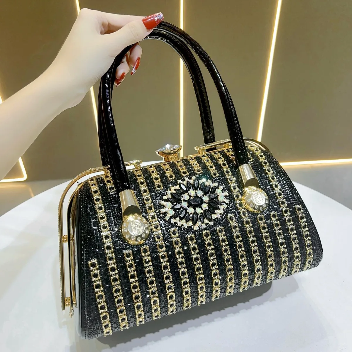 

Shiny Dinner High-end Diamond-encrusted Rhinestone Bag Elegant Wedding Banquet Handbag Bolsos Lujosos Marcas Famosas Luxury Bags