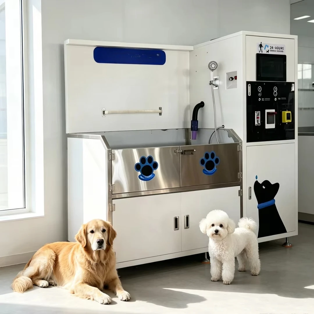 24H Self Service Stainless Steel Pet Wash & Dry Machine, Easy Operation Smart Control Panel for Dog and C at Grooming