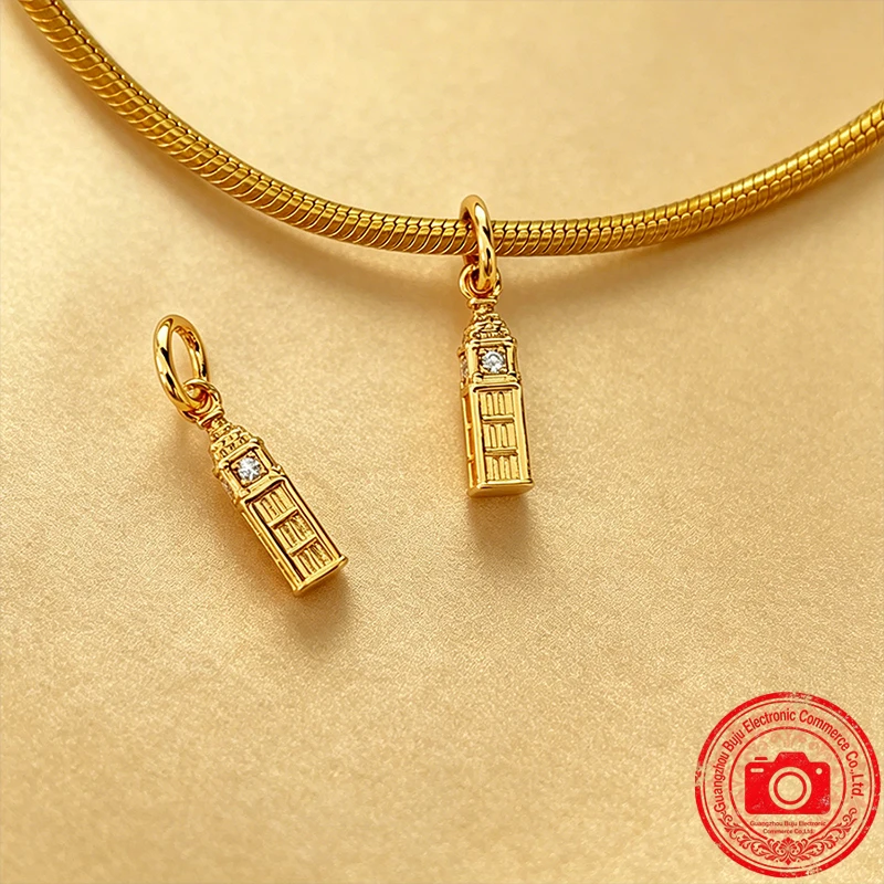 New Original Charm Beads,Sparkling Architecture Series,Triumphal Arch Dangle Charm Beads Fit Pendant Bracelet Women Jewelry Gift