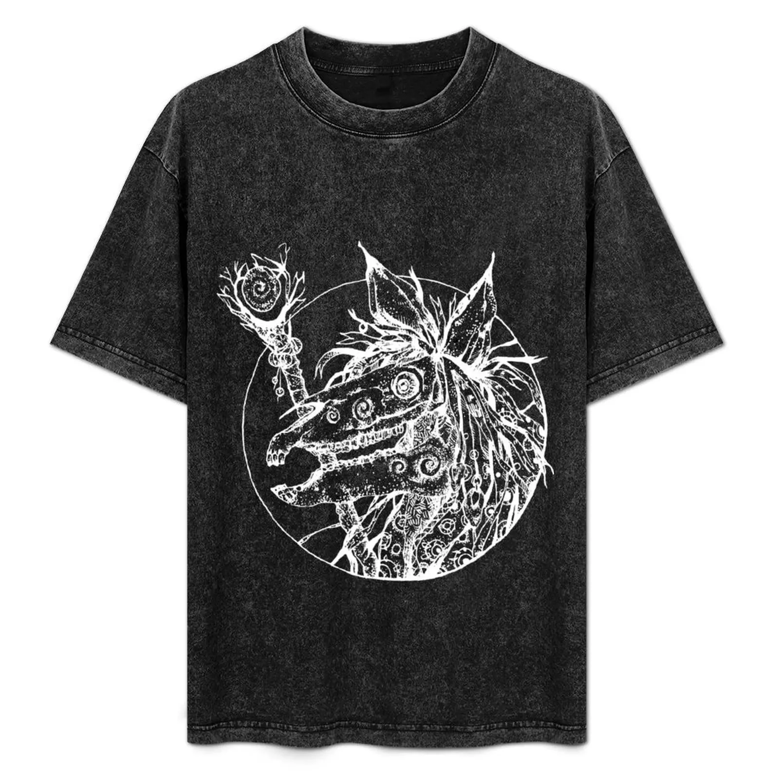 

Mystical Mari Lwyd (White) T-Shirt cotton graphic tees rapper graphic tees funny shirt cotton fitted t shirts for men