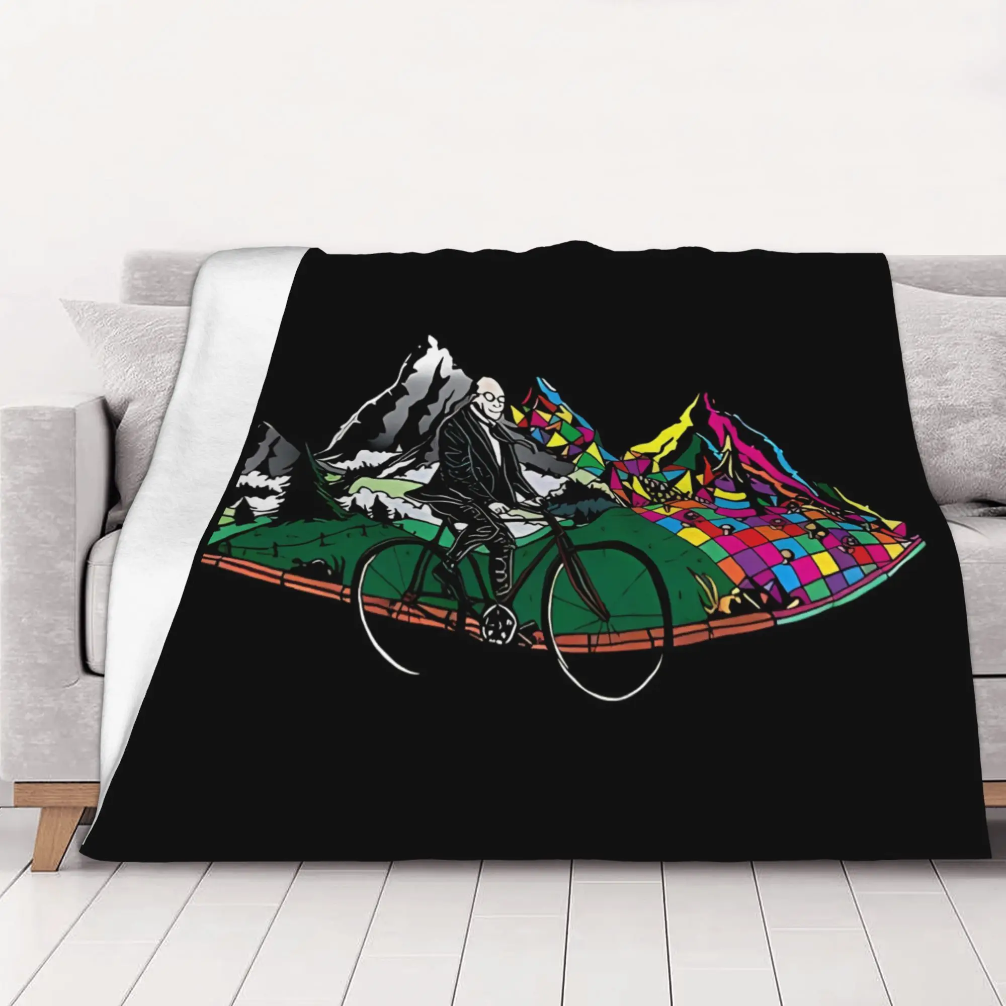1PC home Cute Room Decor Classic Blanket Throw Blanket Albert Hoffman LSD Bicycle Day Novelty Warm Blanket All Season
