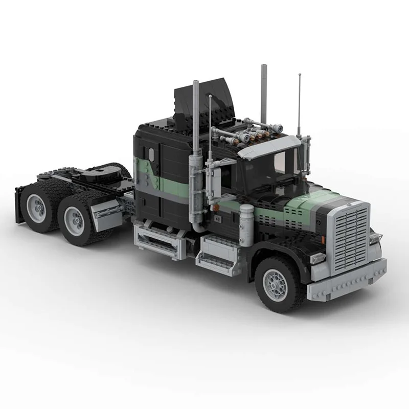 Bricklink Mộc Kỹ Thuật Xe Freightliners FLC Xe Tải Bộ Thành Phố Vận Chuyển Hàng Hóa Hộp Đựng Máy Kéo Xe Kéo Xe Khối Xây Dựng Kid Đồ Chơi